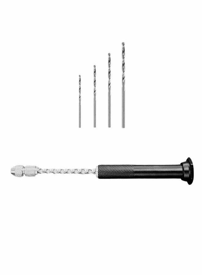 Beads & Craft: Mini Hand Drill Tool with Flexible Extension Shaft and 4 Drill Bits, Manual Precision Set (Pack of 1)